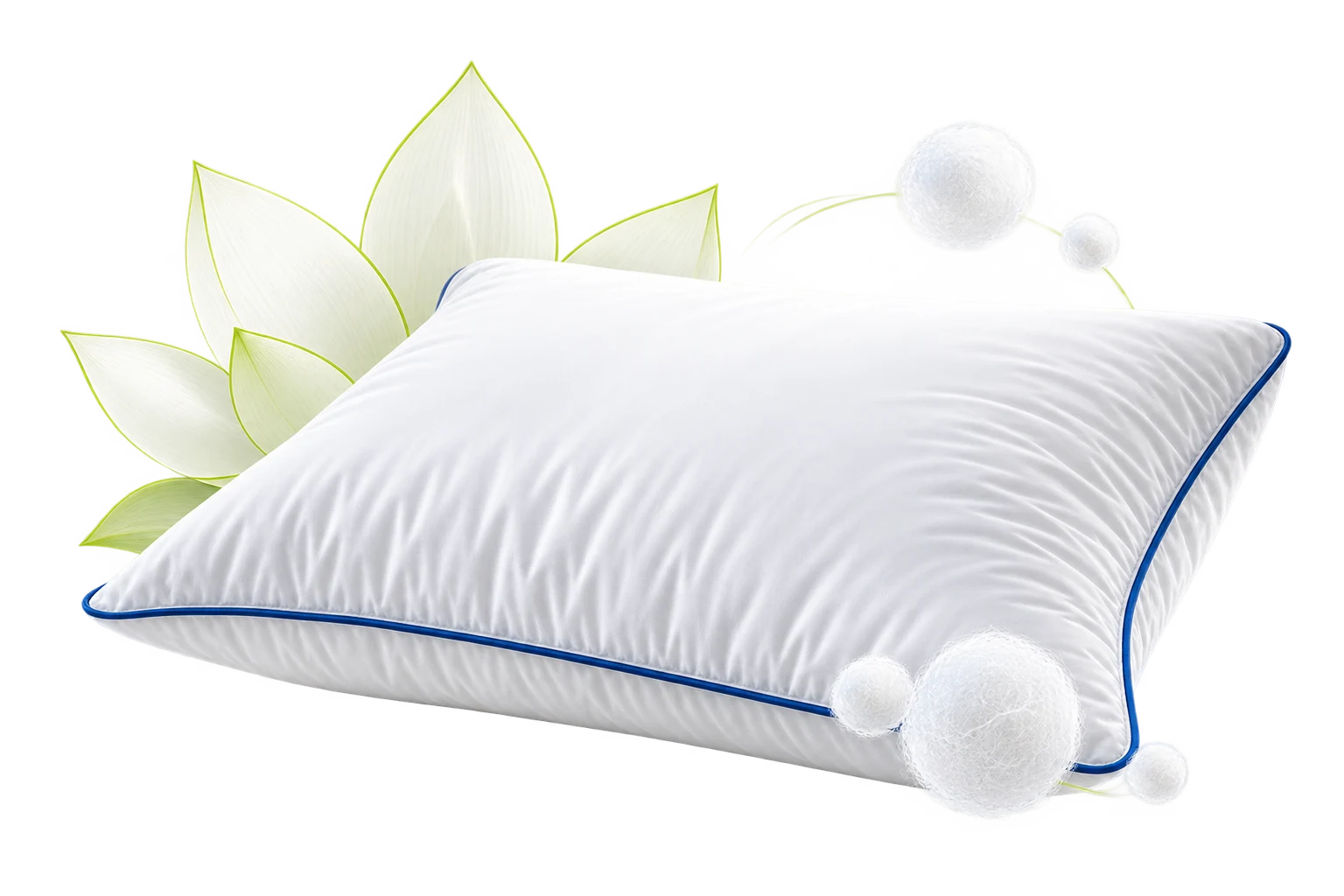 Illustration of the Dreamzy Lotus Ball Fibre Pillow